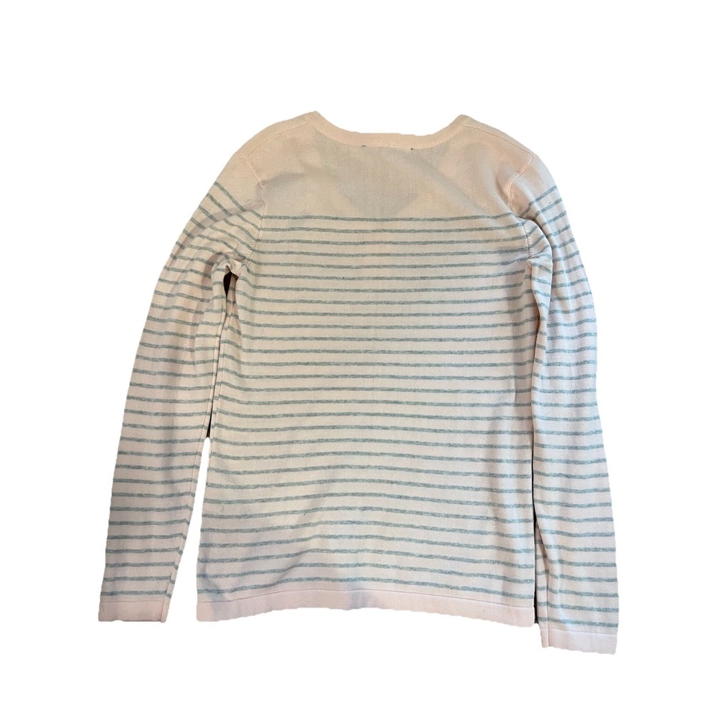 Tommy Hilfiger Women's V-Neck Stripe Sweater Pink/grey US XS New - Picture 6 of 8